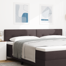 vidaXL LED Fejtámla Gombos Bélelt Sötétbarna 100 cm Szövet ágy és ágykellék