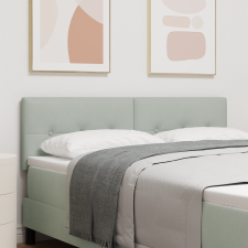 vidaXL LED Fejtámla Gombos Cérna Szürke 72 cm Bársony ágy és ágykellék