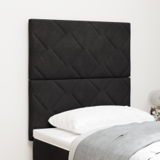vidaXL LED fejtámla Gyémánt blokk dizájn Fekete 80 cm Bársony ágy és ágykellék