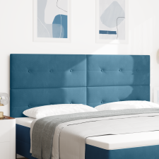 vidaXL LED Fejtámla Sötétkék 100 cm Bársony ágy és ágykellék