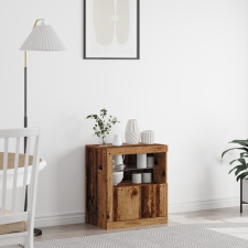 vidaXL LED világítással ellátott oldalszekrény, öreg fa 60,5x37x67 cm bútor