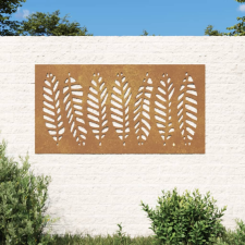 vidaXL levélmintás corten acél kerti faldísz 105 x 55 cm kerti dekoráció