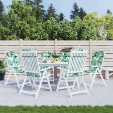 vidaXL Levélmintás Székpárna - 6 db - Magas Háttámla kerti bútor