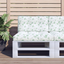 vidaXL levélmintás szövet raklappárna 80x40x12 cm kerti bútor