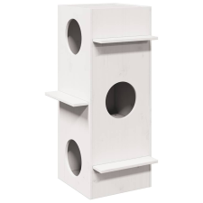 vidaXL Macskaház fehér 43x43x90 cm tömör fa fenyőfa macskabútor