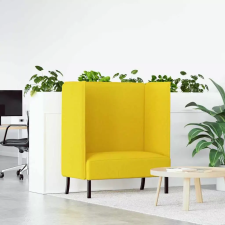  vidaXL Magas háttámlás szófák 101cm Halványsárga szövet bútor