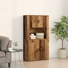 vidaXL Magas szekrény Régi fa 80x33x150 cm Műszaki fa bútor