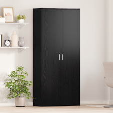 vidaXL Magas Tároló Fekete Tölgy 80x35x180 cm Szerelt Fa bútor