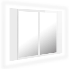 vidaXL magasfényű fehér akril LED-es fürdőszobai tükrös szekrény (804961) fürdőszoba bútor