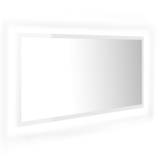 vidaXL magasfényű fehér akril LED-es fürdőszobatükör 90x8,5x37 cm (804937) fürdőszoba bútor
