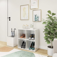 vidaXL magasfényű fehér előszobai cipősszekrény 105 x 35,5 x 70 cm bútor