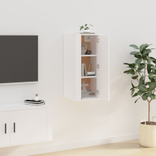 vidaXL magasfényű fehér fali TV-szekrény 40x34,5x80 cm bútor