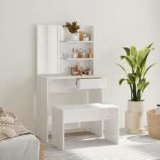 vidaXL Magasfényű fehér fésülködőasztal-szett 74,5x40 x 141 cm bútor