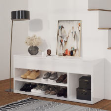 vidaXL magasfényű fehér forgácslap cipőtároló pad 105 x 30 x 45 cm bútor
