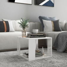 vidaXL magasfényű fehér forgácslap dohányzóasztal 40 x 40 x 30 cm bútor