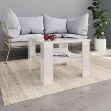 vidaXL magasfényű fehér forgácslap dohányzóasztal 60 x 60 x 42 cm bútor