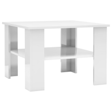 vidaXL magasfényű fehér forgácslap dohányzóasztal 60 x 60 x 42 cm  (800213) bútor