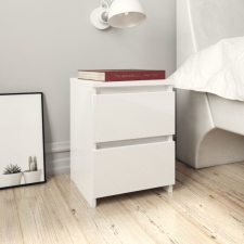 vidaXL Magasfényű fehér forgácslap éjjeliszekrény 30 x 30 x 40 cm bútor