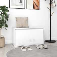 vidaXL magasfényű fehér forgácslap előszoba pad 80 x 40 x 45 cm bútor