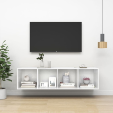 vidaXL magasfényű fehér forgácslap fali TV-szekrény 37 x 37 x 142,5 cm bútor