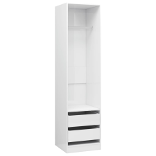 vidaXL magasfényű fehér forgácslap fiókos ruhásszekrény 50x50x200 cm (800618) bútor