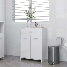 vidaXL magasfényű fehér forgácslap fürdőszobaszekrény 60 x 33 x 80 cm fürdőszoba bútor