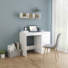 vidaXL Magasfényű fehér forgácslap íróasztal 100 x 50 x 76 cm íróasztal