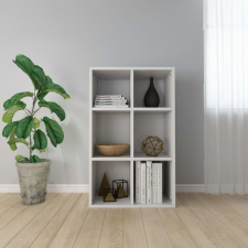 vidaXL Magasfényű fehér forgácslap könyv-/tálalószekrény 50x25x80 cm bútor