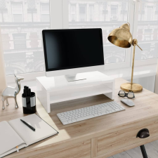 vidaXL magasfényű fehér forgácslap monitorállvány 42 x 24 x 13 cm bútor