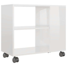vidaXL Magasfényű fehér forgácslap tálalóasztal 70 x 35 x 55 cm bútor