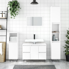 vidaXL magasfényű fehér műfa fürdőszobaszekrény 80 x 33 x 60 cm fürdőszoba bútor