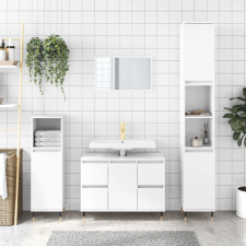 vidaXL magasfényű fehér műfa fürdőszobaszekrény 80 x 33 x 60 cm bútor