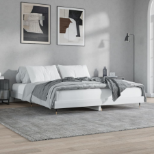 vidaXL magasfényű fehér szerelt fa ágykeret 200 x 200 cm ágy és ágykellék