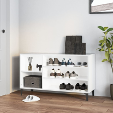 vidaXL magasfényű fehér szerelt fa cipősszekrény 102x36x60 cm bútor
