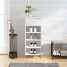 vidaXL magasfényű fehér szerelt fa cipőszekrény 40x36x105 cm bútor