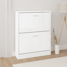 vidaXL magasfényű fehér szerelt fa cipőszekrény 59x17x81 cm bútor
