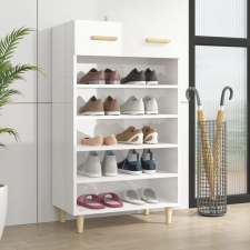 vidaXL magasfényű fehér szerelt fa cipőszekrény 60 x 35 x 105 cm bútor