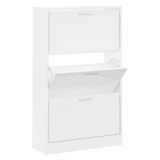 vidaXL magasfényű fehér szerelt fa cipőszekrény 63x24x103 cm (342554) bútor