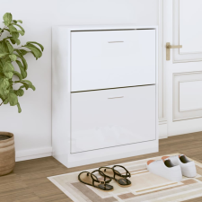 vidaXL magasfényű fehér szerelt fa cipőszekrény 63x24x81 cm bútor