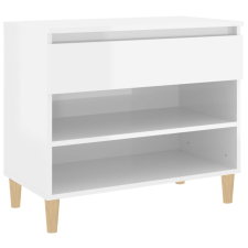 vidaXL magasfényű fehér szerelt fa cipőszekrény 70 x 36 x 60 cm (819758) bútor