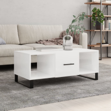 vidaXL magasfényű fehér szerelt fa dohányzóasztal 102 x 50 x 40 cm bútor