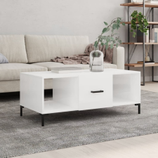 vidaXL magasfényű fehér szerelt fa dohányzóasztal 102 x 50 x 40 cm bútor