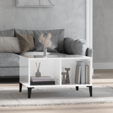 vidaXL magasfényű fehér szerelt fa dohányzóasztal 60 x 50 x 36,5 cm bútor