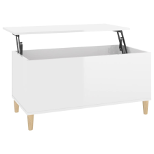 vidaXL magasfényű fehér szerelt fa dohányzóasztal 90x44,5x45 cm (819582) bútor