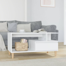 vidaXL magasfényű fehér szerelt fa dohányzóasztal 90x49x45 cm bútor