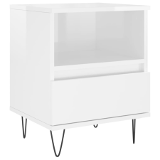 vidaXL magasfényű fehér szerelt fa éjjeliszekrény 40x35x50 cm (830624) bútor