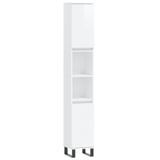 vidaXL magasfényű fehér szerelt fa fürdőszobaszekrény 30 x 30 x 190 cm (831542) fürdőszoba bútor