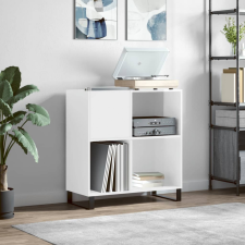 vidaXL magasfényű fehér szerelt fa hanglemezszekrény 84,5 x 38 x 89 cm bútor