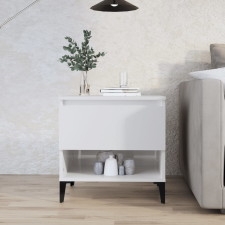 vidaXL magasfényű fehér szerelt fa kisasztal 50x46x50 cm bútor