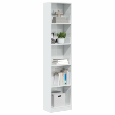 vidaXL magasfényű fehér szerelt fa könyvespolc 40 x 24 x 176 cm bútor